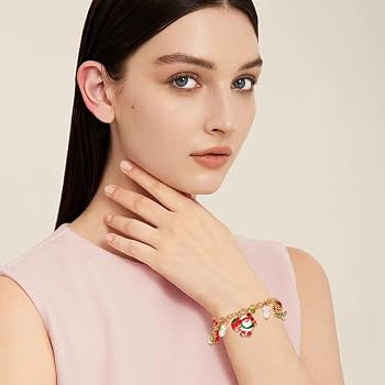 Bracciale Natalizio Donna Con Charm - Catena Regolabile, Accessorio Festivo Per Natale