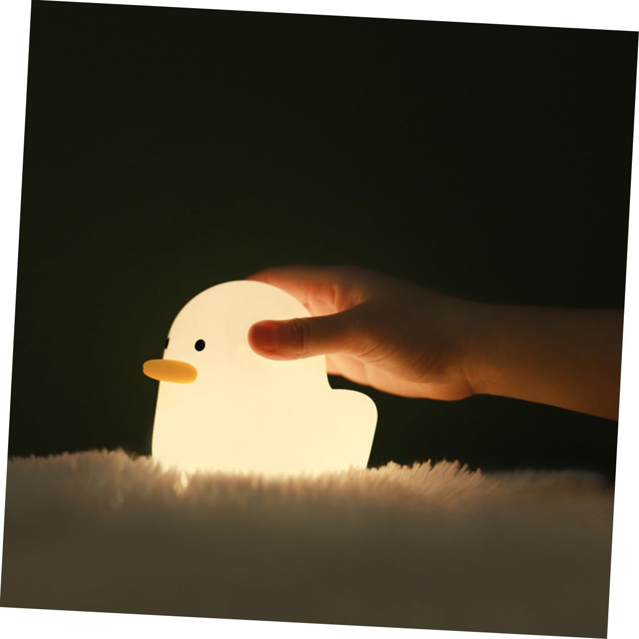 LIFKOME Luz Nocturna Recargable USB de Silicona Color Blanco 3w para Hogar | Diseño Cartoon, Control Táctil, 1200mah, Adorno de Escritorio, Uso Doméstico