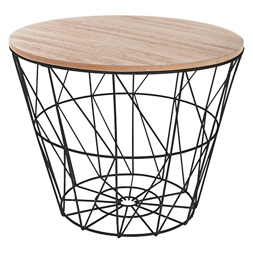 ATMOSPHERA CREATEUR D'INTERIEUR Mesa Auxiliar de Metal Negro Kumi d.38