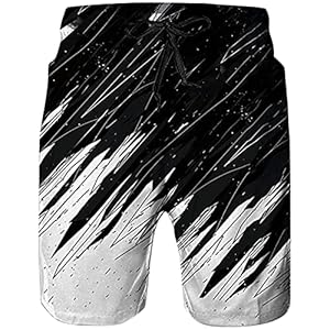 Speedos Korte herenbroek, zwart, zomer, 3D-print, strandbroek, sneldrogende strandshorts met zak, zwembroek, lederhose-look