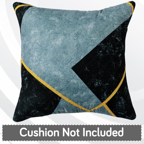 Image of HOKIPO 'Elira Series' Printed Quilted Cushion Cover for Sofa 22x22 Inches, Set of 2, Multicolor Abstract Geometry (AR-6232-C10*2)