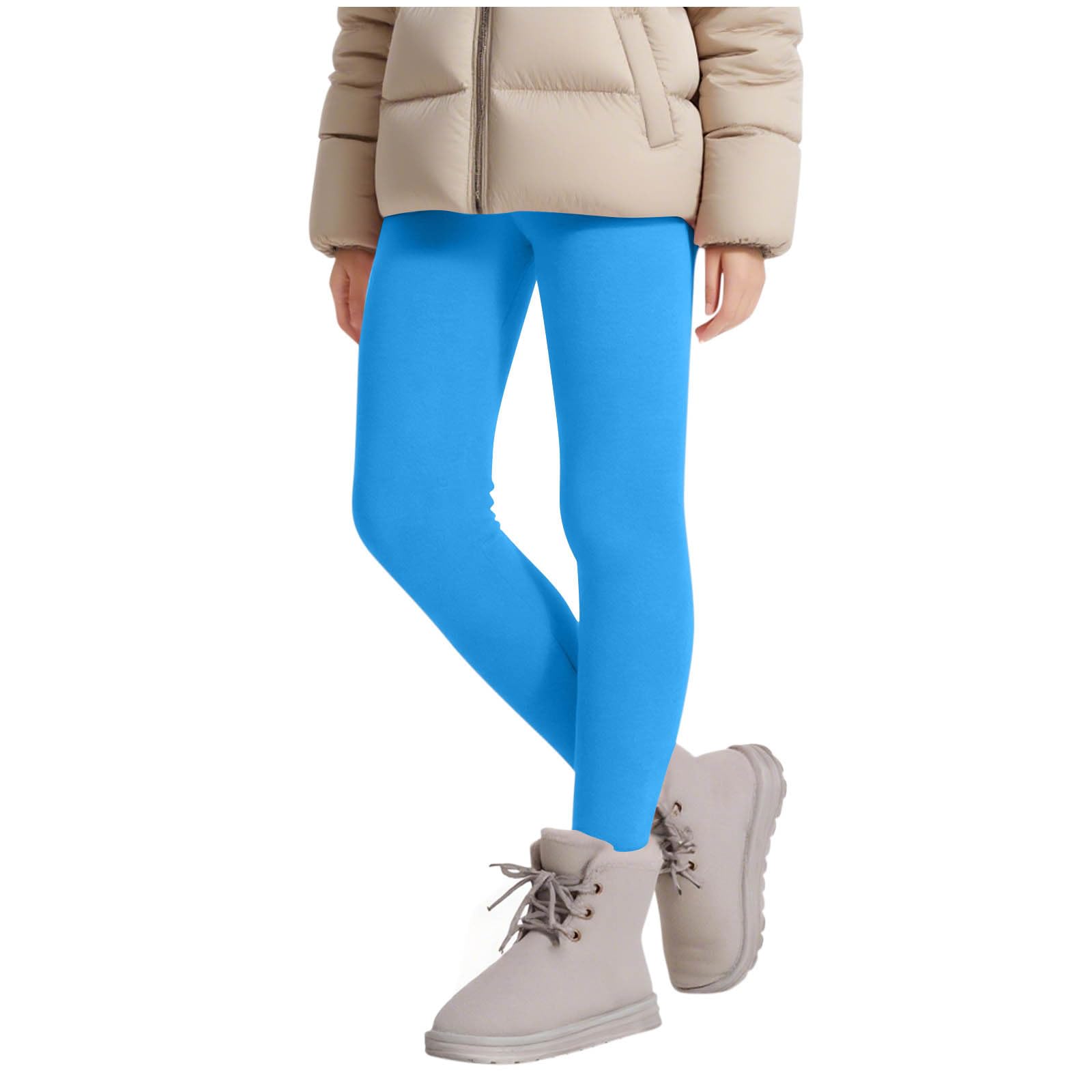 Fleece-gefütterte Leggings für Mädchen, Kinder, volle Länge, Thermo-Winter-Leggings, warme Strumpfhose, Schule, Schlupfhose, Kinder, lässig, schmale Passform, Baselayer-Hose