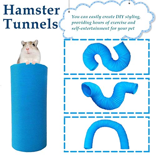 Pinvnby Hamster Fun Tunnels Pet Mouse Plastic Tube Toys Small Animal Foldable Exercising Training Hideout Tunnels For Guinea Pigs,Gerbils,Rats,Mice,Ferrets And Other Small Animals(2 Pcs Blue) #TOP3