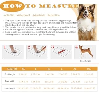 yucca Dog Suspender Booties, Paw Boot Leggings Anti-Slip, Pet Snow Pants with Attached Boots Waterproof, Adjustable Suspender Shoes for Dogs Winter Snow Rain Hiking Paws Protector