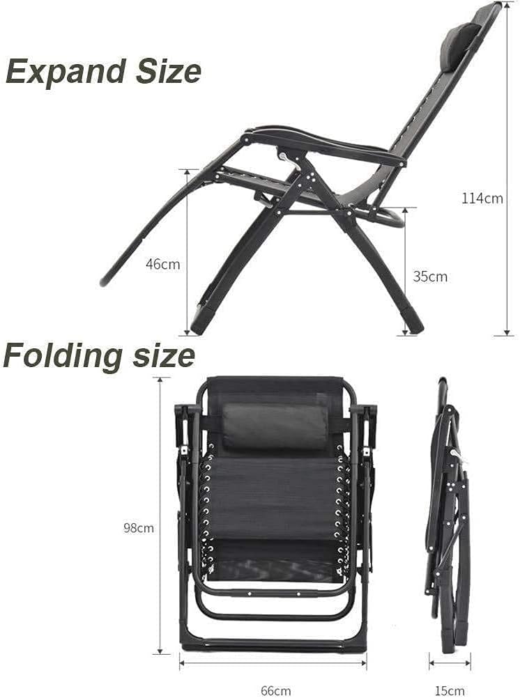 Sun Lounger Garden Chairs Folding Chair Camping Chairs Oversized Patio Lounger Heavy Duty Zero Gravity Reclining Sloping Chair Folding Garden Sun Lounger Chair with Adjustable Support 200kg