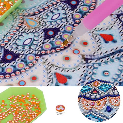 MWOOT 5D DIY Mandala Flower Diamond Art Painting Kits, Mandala Crystal Painting Sets Diamond for Painting by Number Kit, Special Shaped Rhinestone Diamond Pasted Painting for Wall Decor (30x30CM) - Image 4