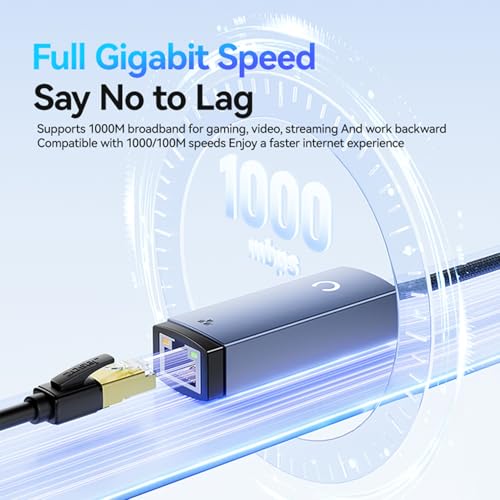 Image of USB-C to Ethernet Adapter, Gigabit Network Adapter with Aluminum Alloy Case, Driver-Free RJ45 LAN Adapter Compatible with MacBook Pro Air, iPad, Laptops(USB C)
