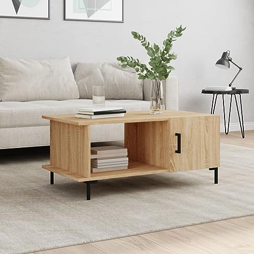 Genérico Mesa de Centro Madera contrachapada Roble Sonoma 90x50x4...