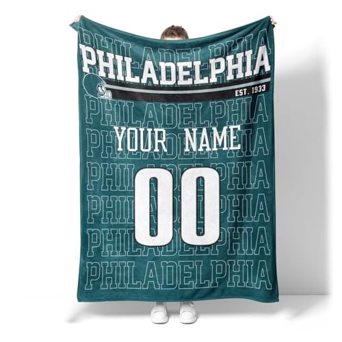 ANTKING Philadelphia Throw Blanket for Men Women Boy Custom Name and Number Gifts