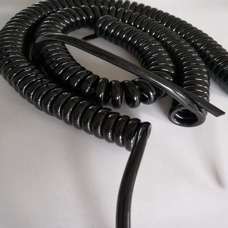 Cable telescópico en espiral de poliuretano de 2, 3 y 4 hilos, 18, 17, 15 y 13 AWG, cable de alimentación, estirable 1, 2, 3, 4 y 5 metros.(2 Core 22 AWG,Stretch3meter)