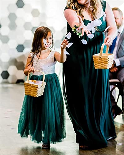 Image of Topmaker Flower Girl Dress for Toddler Baby Girls,Lace Tulle Dress for Wedding,Birthday Party,Photoshoot,Special Occasion