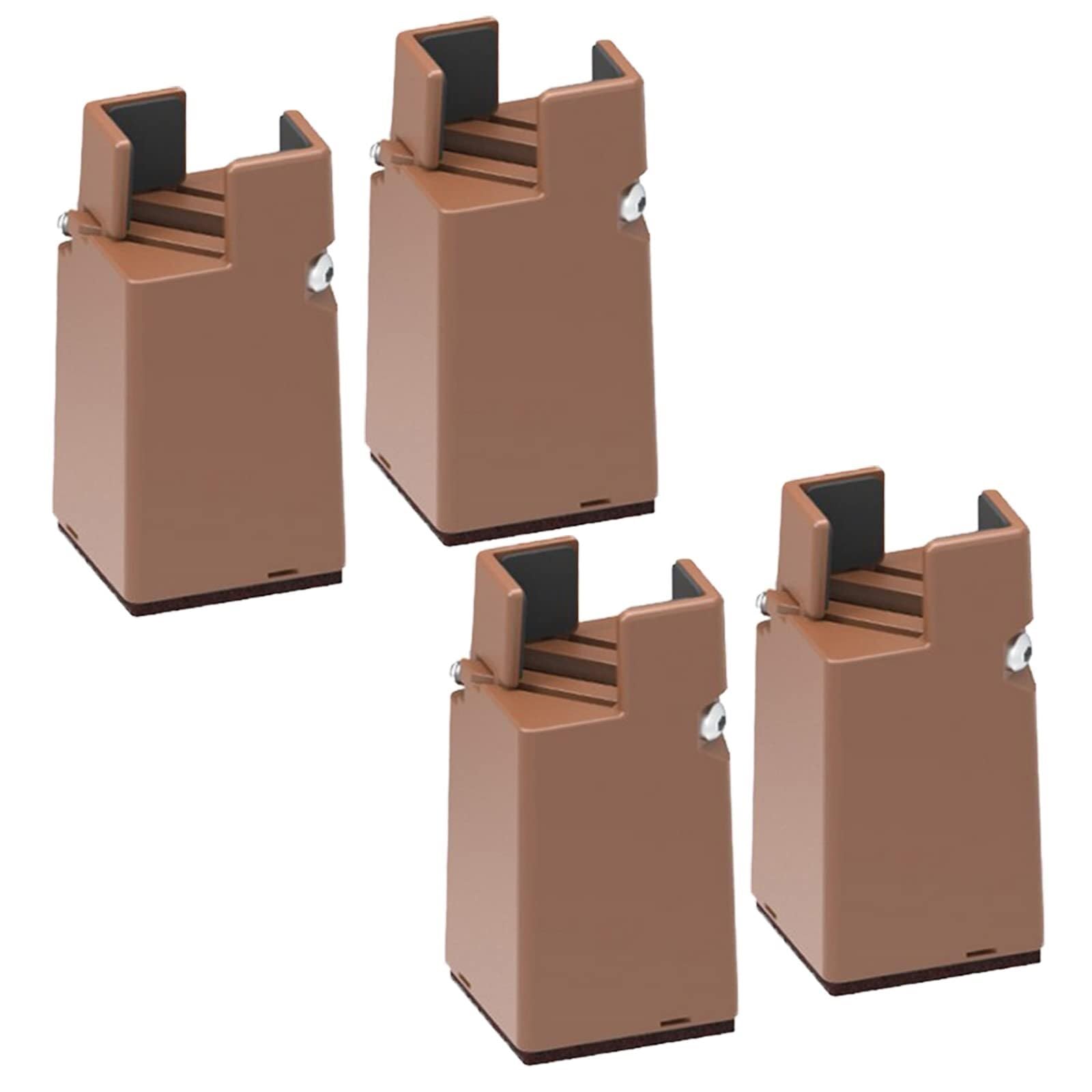 UYHBCNQD Risers Furniture Legs 4Pcs Replacement Legs Set Adjustable Desk Support Legs Cabinet Feets Blocks Furniture Foot for Right Angle(Brown,10cm)