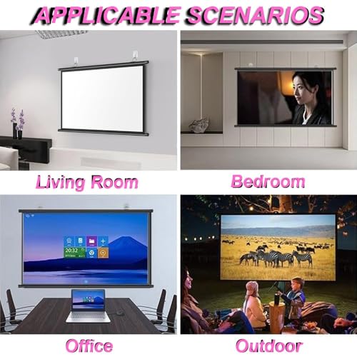 Pantalla de proyección manual 72 pulg 16:9 para cine en casa miniatura 6