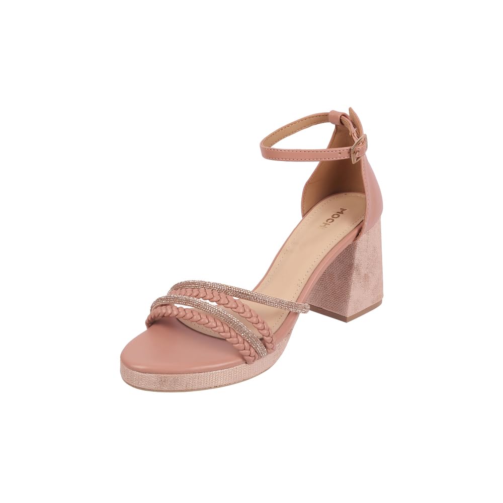 mochi Women Embellished Woven Block Heel Fashion Sandal-picture-36