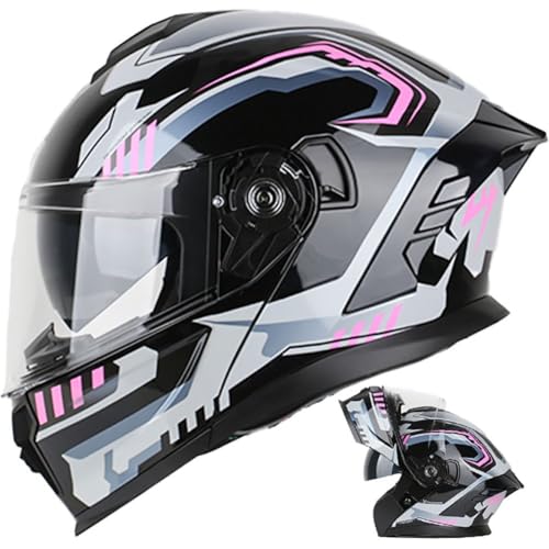 Letetexi Cascos Modulare Moto ECER 22.06 Aprobado Casco Abatible Casco Flip Up con Doble Visera Antivaho Casco Modulares Moto Cascos Motocicleta para Hombres y Mujeres S~XXL