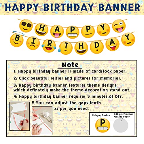 Image of Party Propz Smiley Birthday Theme Decoration- 46Pcs, Smiley Birthday Theme For Kids | Smiley Balloons for Birthday Decoration | Happy Birthday Banner(Cardstock) | Emoji Theme Birthday Decoration Kit