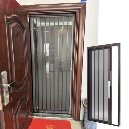 Puerta Plegable Puerta Plegable De Malla De 80/96 Pulgadas De Alto, Puerta Corrediza Tipo Acordeón Interior Con Marco De Aluminio Y Malla Resistente, Puerta Tipo Acordeón Con Cerradura(22x39inch)