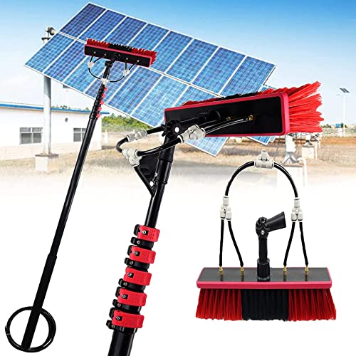 Kit de Poste Alimentado por Agua, Cepillo telescópico Alimentado por Agua, Poste de Limpieza de Ventanas y Paneles solares (3,6 m-9 m) Sistema de Limpieza de Ventanas y Paneles solares con