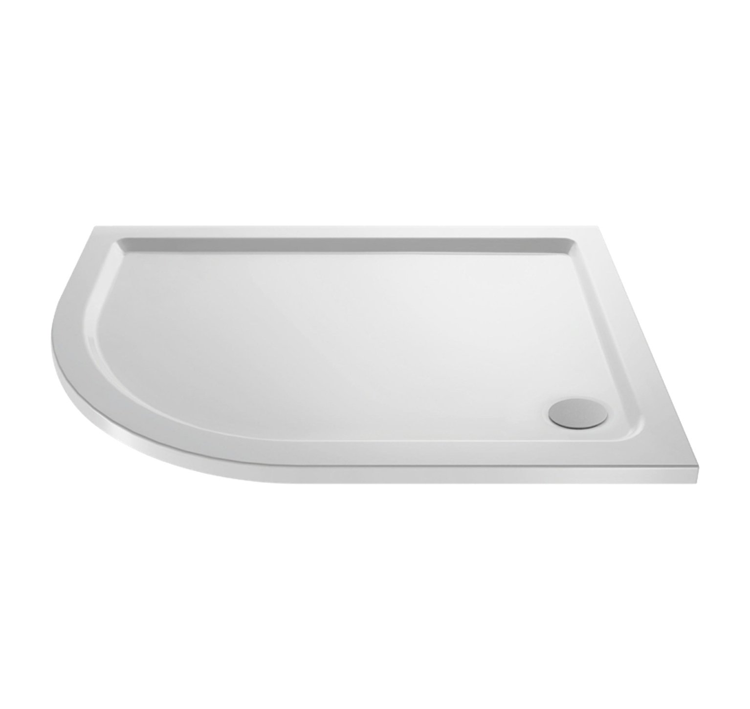 Veebath White Offset Quadrant Shower Tray 1000X800mm, Stone Resin Tray For Shower Enclosure, Glass Door Bathroom- Left Hand,