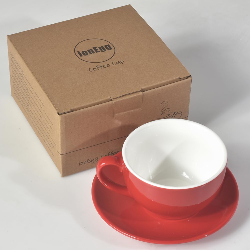 Tasse à Café Latte Avec Soucoupe Loveramics Egg Red, 300 Ml