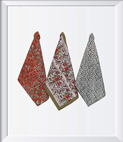 RATAN CART Cleaning Cloth Multipurpose Cotton Kitchen Towel (Set of 3, Multicolor)