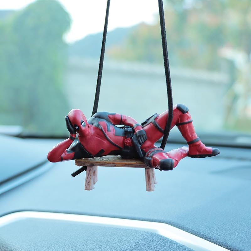 Catálogo para Comprar On-line Simbolo Deadpool , tabla con los diez mejores. 44 FaJoek Deadpool - Colgante de espejo retrovisor para coche, accesorio para colgar, decoración de coche, decoración divertida para espejo (estilo 2)