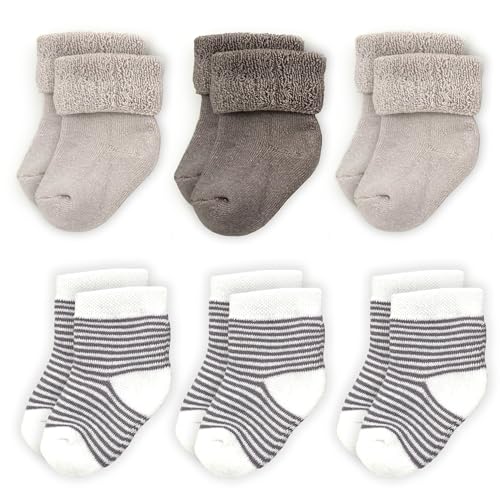 LaLoona Baby Socken Set (0-3 Monate) - 6 Paar warme Babysöckchen/Baumwoll...