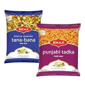 Khatta Meetha 1000g and Punjabi Tadka 200g Combo of 1200g (42.33Oz) – Authentic Indian Snacks Family Pack | Crunchy Namkeen, Party Mix, Bar Snacks & Tea-Time Treats