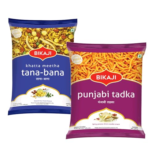 Khatta Meetha 1000g and Punjabi Tadka 200g Combo of 1200g (42.33Oz) – Authentic Indian Snacks Family Pack | Crunchy Namkeen, Party Mix, Bar Snacks & Tea-Time Treats