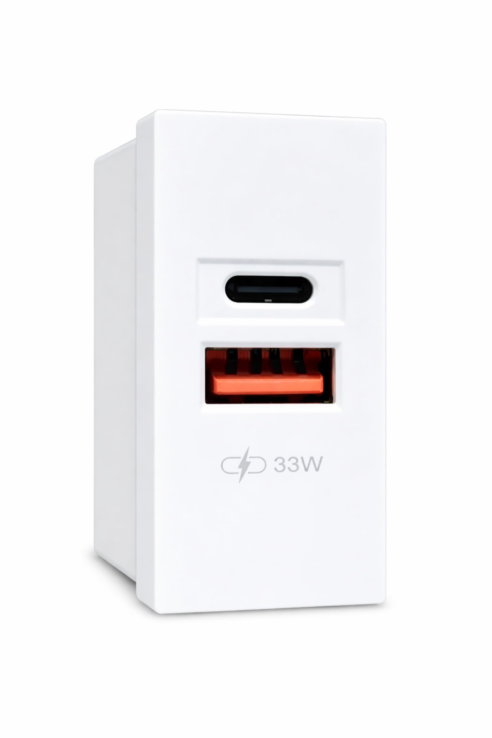 MX 33W Modular USB Charger Socket with Dual Ports (USB-C + USB-A) for Switch Board | Fast Charging Wall Module | 90-270V AC Input | 22.5 x 45 mm Modular Plate | Power Socket for Home & Office | White-image-40