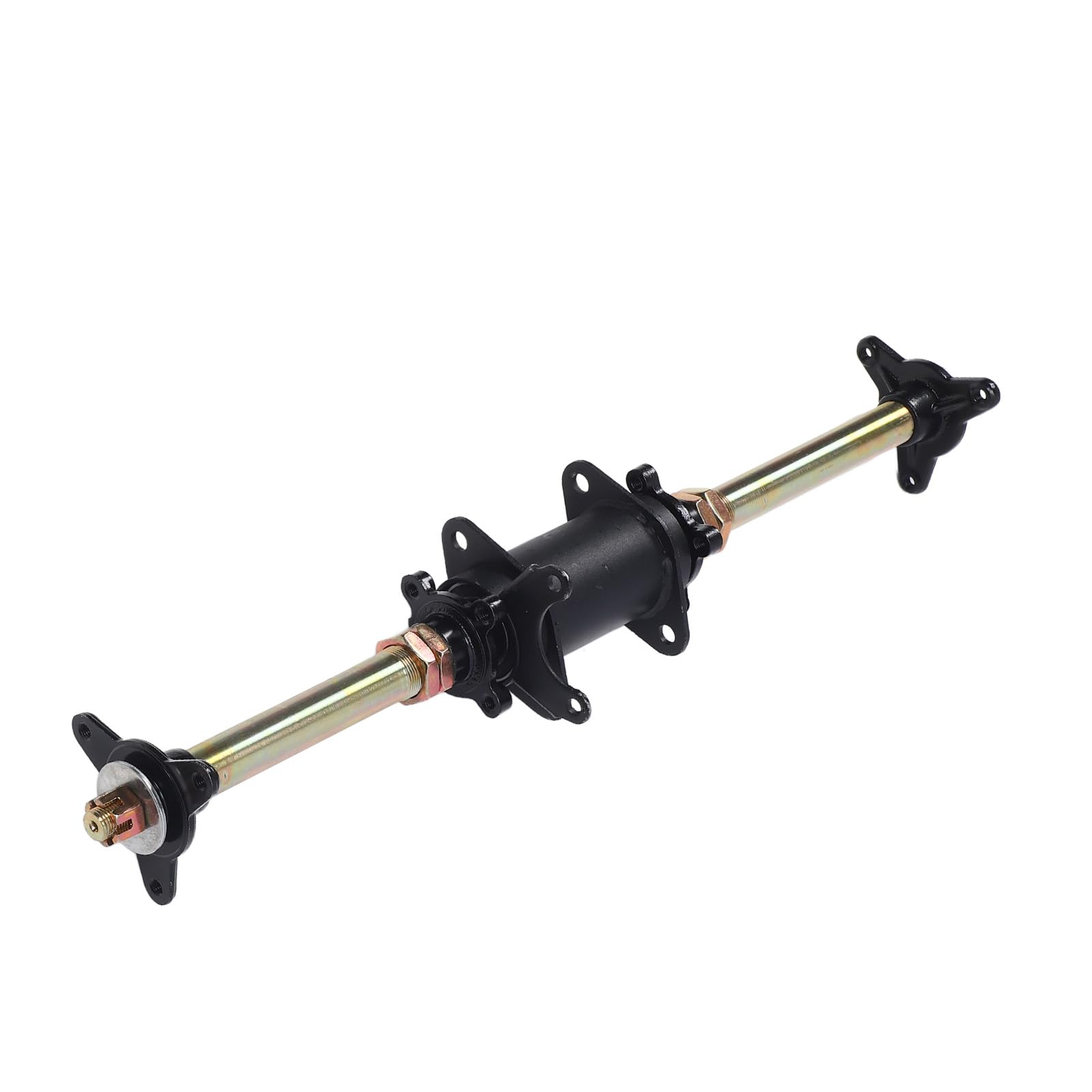 Dilwe Zestaw Tylnej Osi Gokartowej Zespół Tylnej Osi ze Stopu Stali 650 Mm X 25 Mm z Kołem łańcuchowym Kołnierze Piasty Tarczy Hamulcowej do Kartingu ATV Off Road Drift Trike DIY