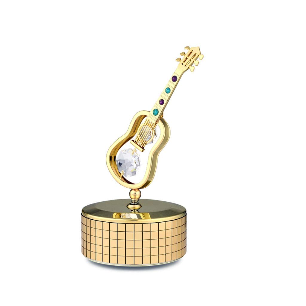 Caja de música de violín en cristal dorado ZAW para regalar en San Valentín