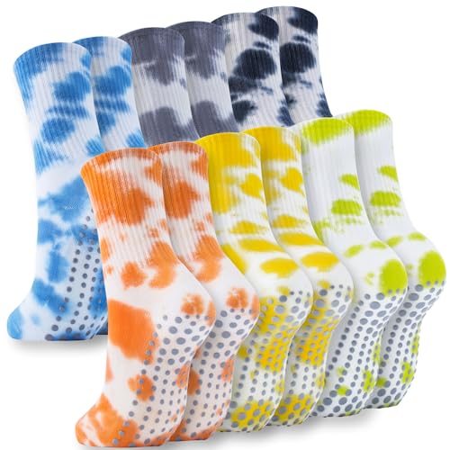 Image of Grip Socks Pilates for Women- Cute Pilates Socks- Tie Dye Non Slip Grippy Sock Woman for Yoga Barre Dance
