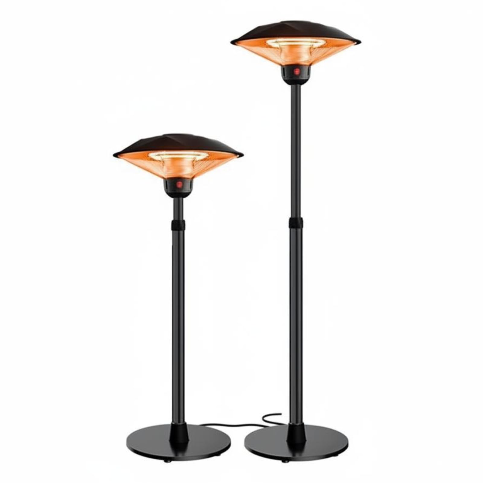 Electric Outdoor Heater, Adjustable Height, Infrared Patio Heater, Waterproof, for Porch Black Small Button-image-8