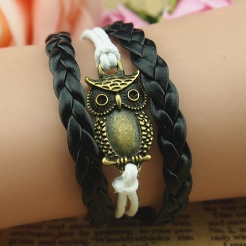 New Fashion Personality Girls Owl wax rope hand-woven Bracelets Hot
