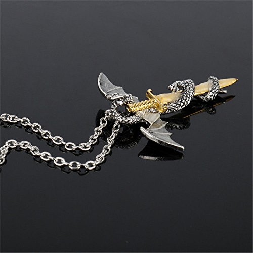 Wanmanee Glow In The Dark Dragon Sword Necklace Luminous Pendant Punk Men Jewelry New #TOP5