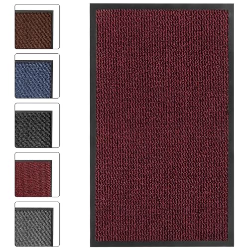 SG Traders Washable Door Mat - Non-Slip Rubber Backed Doormats Indoor & Outdoor - Highly Absorbent Door Mats, Floor Mat, Kitchen Mat, Perfect Dust Grabbing Doormats Dirt Trapper (40x60cm-Red)