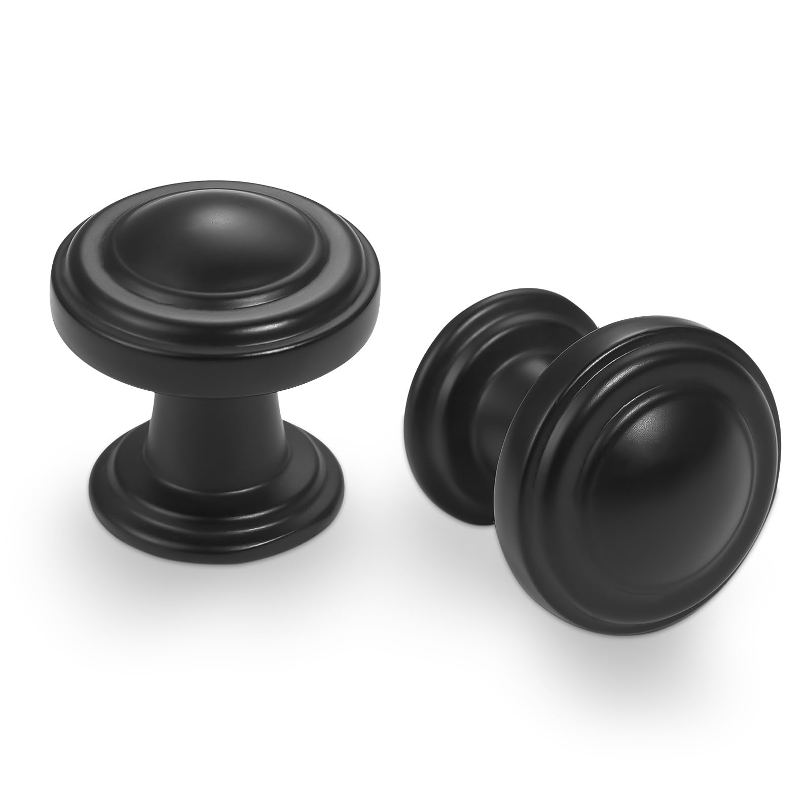 BUKOBYHE 10 Pack Kitchen Cabinet Knobs Matte Black Cabinet Knobs Black Drawer Knobs Solid Kitchen Hardware