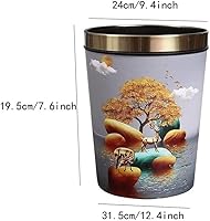 Vista 2 de DHAEY Kitchen Trash Cans Garbage Cans, Decorative Small Trash Can Garbage Container Bin Wastebasket with Patterned Waste Baskets Home & Kitchen
