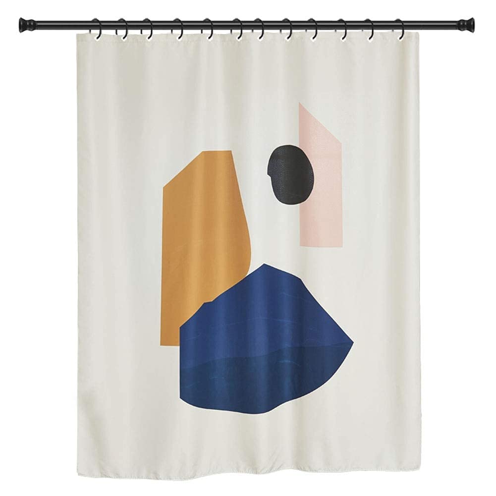 Rideau de douche sans moisissure 180x200 en tissu imperméable et résistant pour baignoire