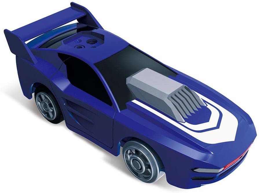 A blue Hot Wheels Wave Racers car with a sensor on top.