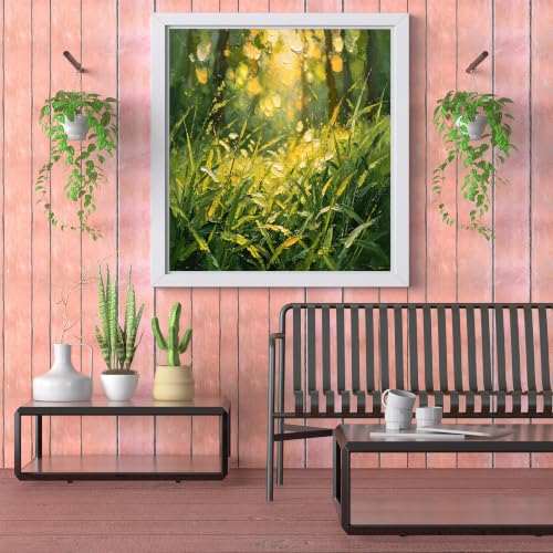 Tableau forêt herbe sauvage dorée KUUFUUT, ambiance nature pour chambre - 3