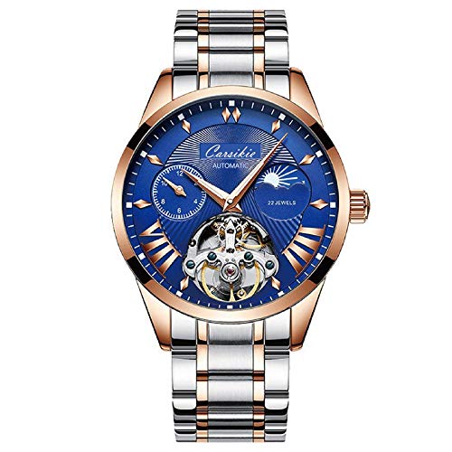 Preisvergleich Produktbild LQRYJDZ Herren Business ArmbanduhrEdelstahl und Leder Chronograph Quarzuhr wasserdicht Herren Luxury Brand Fashion leuchtende Uhr (Color : B-4)