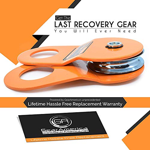 GearAmerica Snatch Block 9Ton | Heavy Duty Winch Pulley System for Synthetic Rope or Steel Cable | Double your Winch Capacity, Extend Life, Control Direction of Pull | Best Off-Road Recovery Accessory