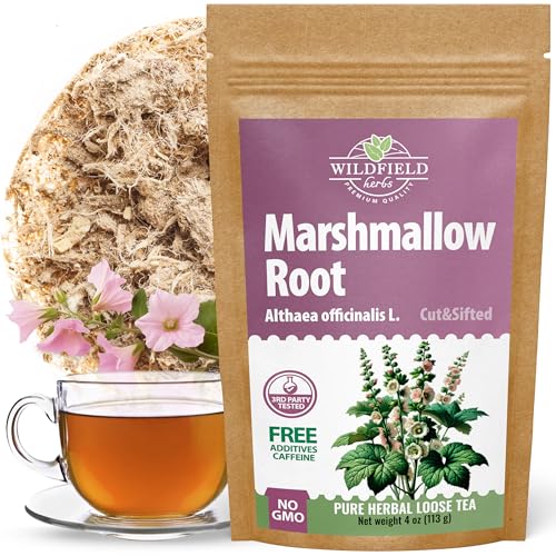 Image of 4 oz. Dried Marshmallow Root Tea Marshmallow Root Herb Herbal Tea (Althaea Officinalis) - 113g Herb Raiz De Malvavisco