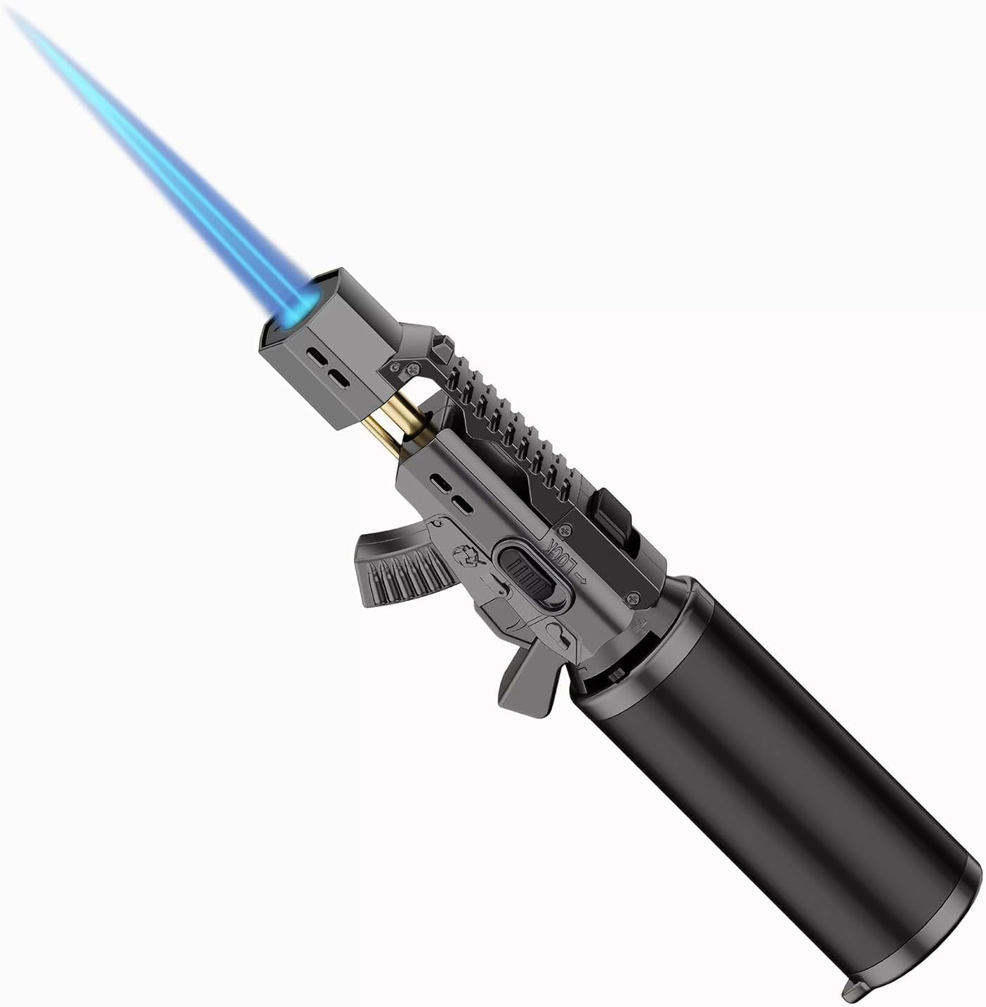 Torch Lighter - Windproof Butane Torch Lighter, Refillable Jet Flame Lighters with Flame Lock, Cooking Torches for Camping, BBQ.(Gas Not Include)