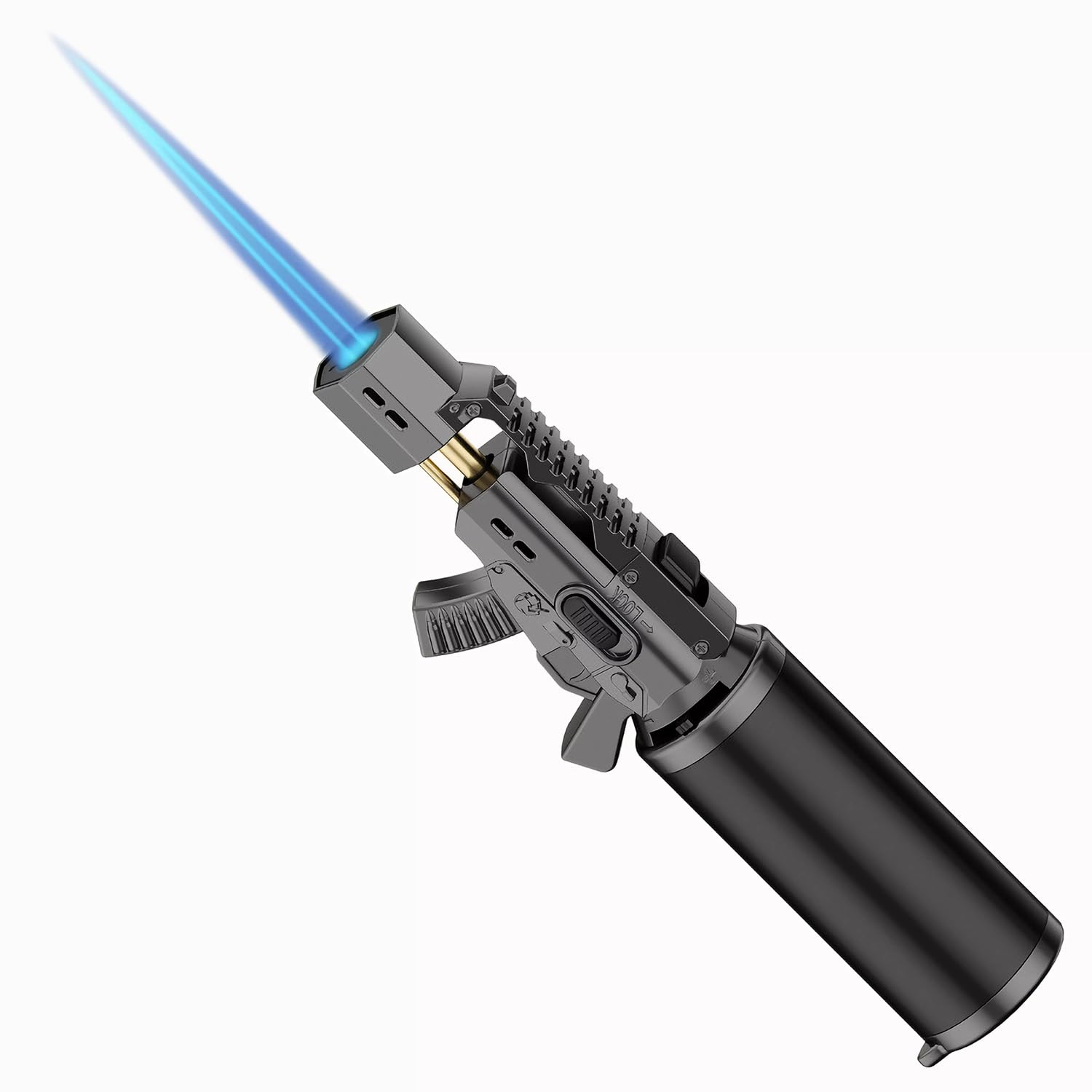 Torch Lighter - Windproof Butane Torch Lighter, Refillable Jet Flame Lighters with Flame Lock, Cooking Torches for Camping, BBQ.(Gas Not Include)