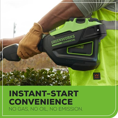 Image of Greenworks 82V 24 inch Brushless Cordless Short Pole Hedge Trimmer, 2.5Ah Battery and Dual Port Rapid Charger (Great for Landscapers and Professionals)