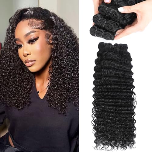 Extensions de cheveux humains brésiliens bouclés 12A - Lot de 3 trames 300g couleur naturelle