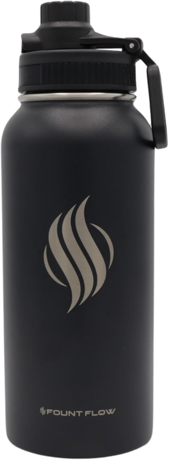 Insulated Water Bottles 32oz, 3 Lids (Straw Lid), Leak Proof, Stainless Steel, Vacuum Insulated, Water Bottles for School & Travel - Image 5